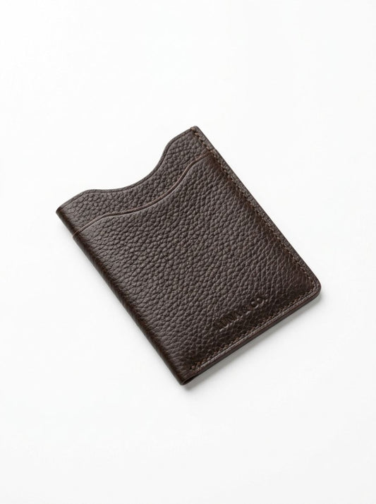 Pebble Grain Leather Card Sleeve